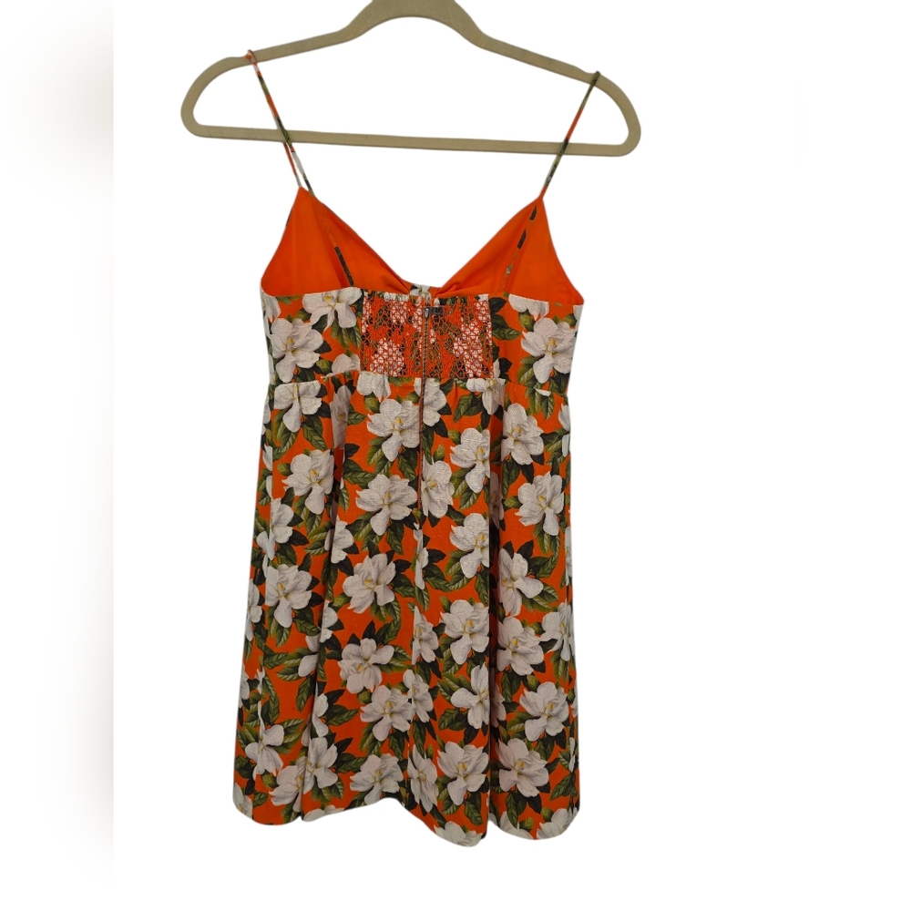New Alice + Olivia 'Melvina' Floral- Print Linen-Blend Dress 0 - Picture 8 of 9